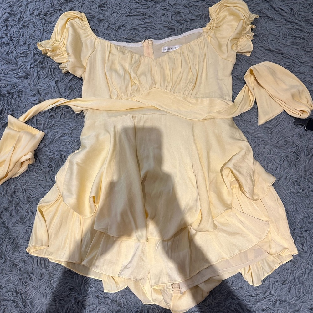 Hello Molly Ruffle Yellow Romper